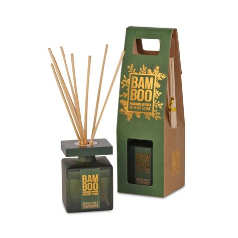 Heart And Home Bamboo Winter Pine And Cedarwood Reed Diffuser 80ml And Soy