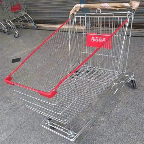 Stainless Steel Four Wheel Supermarket Shopping Trolley Load Capacity