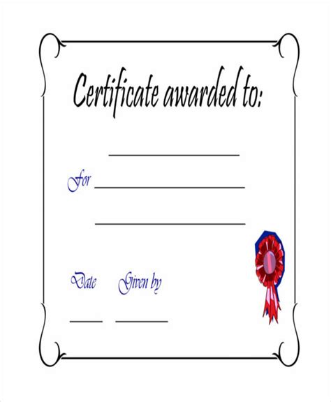 Printable And Fillable Award Certificates