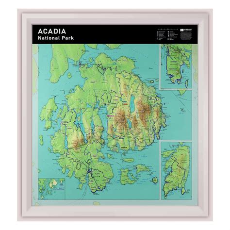 Acadia National Park Raised Relief Map 3 Dimensional Map 3d