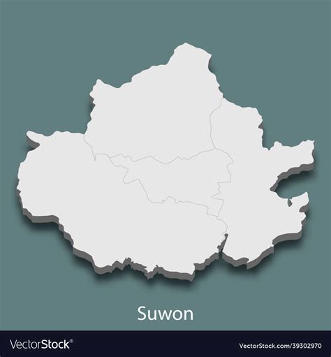 3d Isometric Map Of Suwon Is A City Korea Vector Image