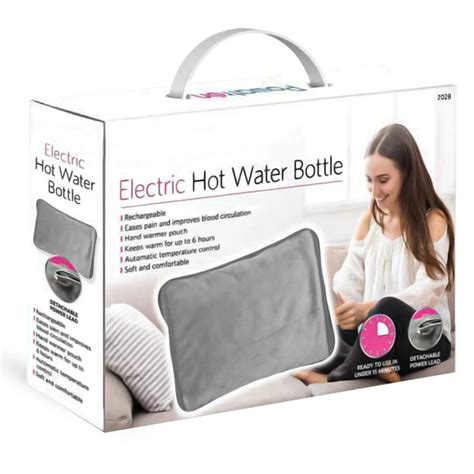 Electric Rechargeable Hot Water Bottle Grey Bed Hand Warmer Massaging Heat Pad Picclick Uk