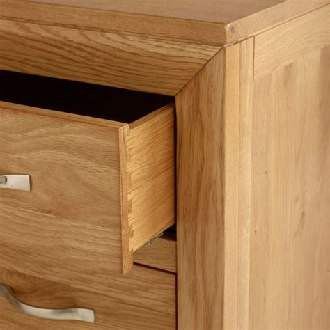 Bevel Chest Of Drawers In Natural Solid Oak Oak Furniture Land