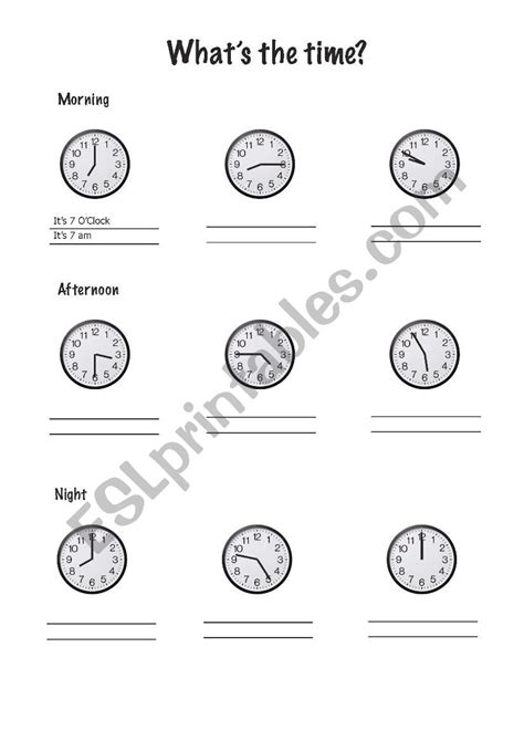 Times Of The Day Practice Esl Worksheet By Aziezies