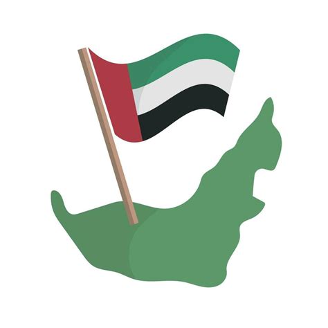 United Arab Emirates Flag On A Map Of The United Arab Emirates Vector 27924249 Vector Art At