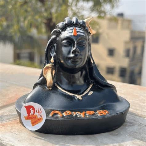 Black Adiyogi Shiva Idol Statue For Car Dash Board Pooja Gift Lord