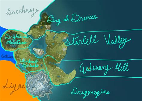 A self-edited map of Mondstadt, including Dornman Port and a few tweaks ...