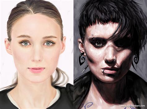 The Girl with the Dragon Tattoo - Painting on Behance