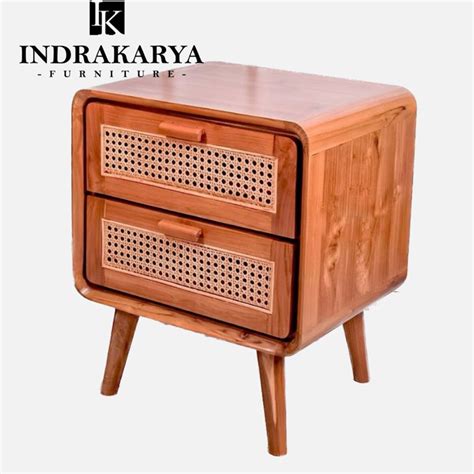 Jual Indrakarya Meja Nakas Rotan Meja Nakas Minimalis Bedside Table