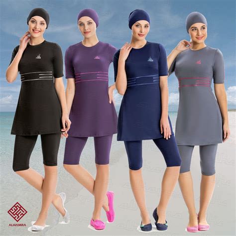 Alhamra Al8154 Modest Burkini Swimwear Swimsuit Muslim Islamic 3 Piece Uk 10 18 Ebay