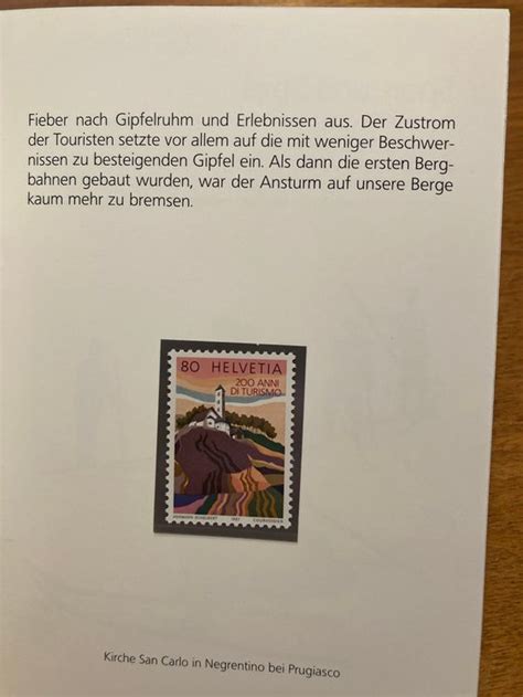 Briefmarken Souvenir Jahre Schweizer Tourismus Kaufen Auf Ricardo