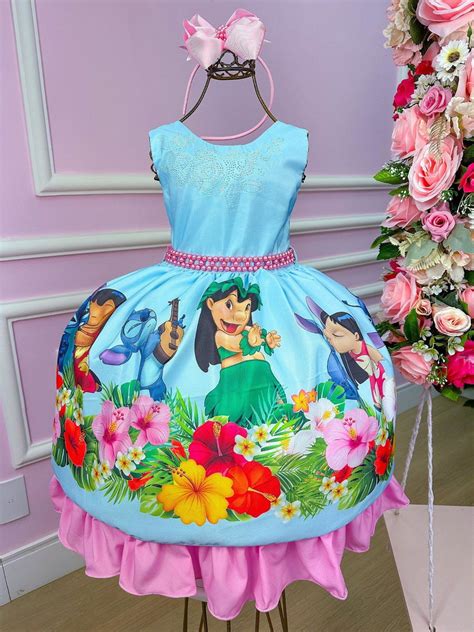 Vestido Infantil Temático Lilo e Stitch Elo7 Produtos Especiais