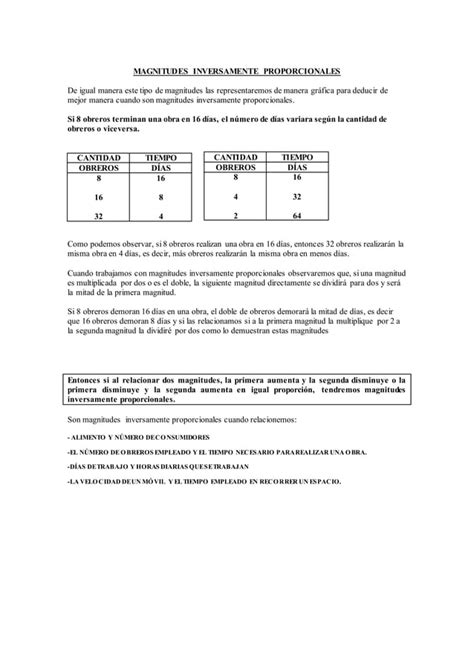 MAGNITUDES DIRECTA E INVERSAMENTE PROPORCIONALES PDF