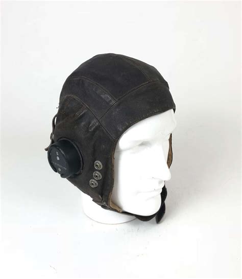 WW2 RAF FAA Early 1st Pattern C Type Flying Helmet Size 4 Named