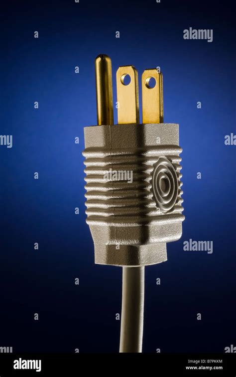 A Three Pronged Grounded Power Plug Stock Photo Alamy