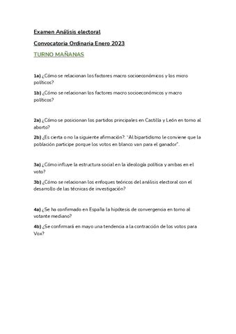 Ma Anas Examen Analisis Electoral Convocatoria Ordinaria Enero