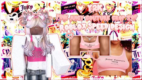 Y2K Pink Juicy Couture Crop Top ROBLOX SPEED DESIGN YouTube