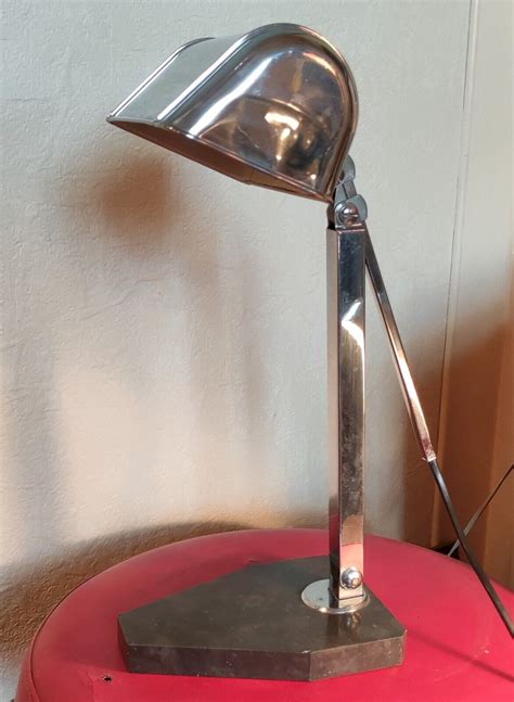 Ancienne Lampe De Bureau Articul E Art D Co Pied Marbre Old Art Deco