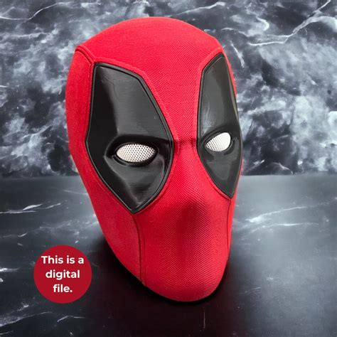 3d Deadpool Mask Stl File Deadpool Mask Digital Stl File With Magnetic Connections 3d