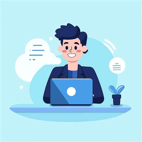 Premium Vector Person Working On A Laptop With Style Vector