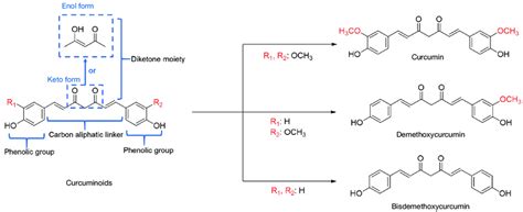 General Molecular Structures Of Curcuminoids And The Main Three