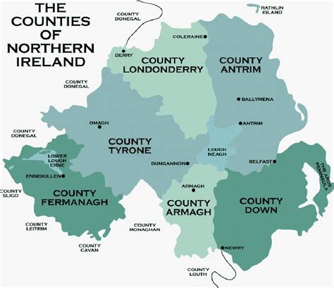 Northern Ireland Counties Map