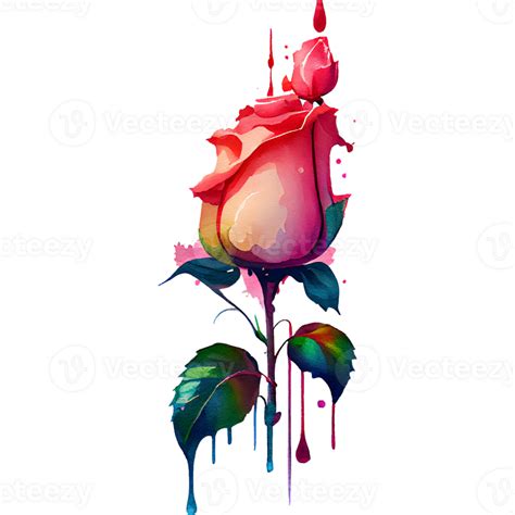 Colorful Roses Watercolor Clipart Ai Generative 23476775 Png