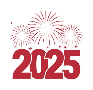 2025 Red Logo With Fireworks, 2025, New Year, Logo PNG Transparent ...