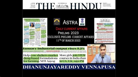 Exclusive Prelims Astra The Daily Current Affairs For Prelims