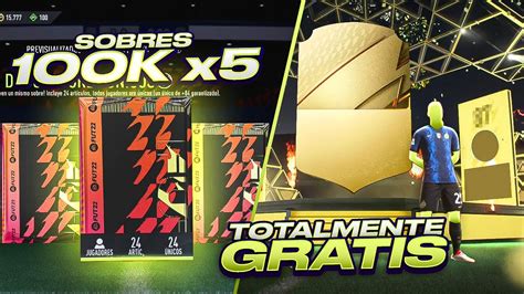 HAZLO YACONSIGUE 5 SOBRES De 100K Y 50K TOTALMENTE GRATIS En FIFA 22