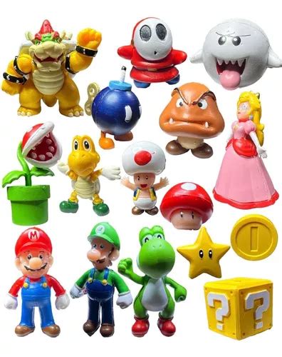 Figuras Super Mario Bros Yoshi Luigi Peach Bowser 17 Piezas MercadoLibre