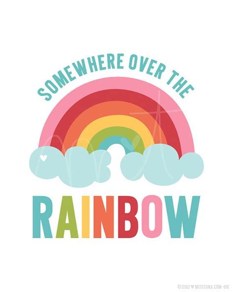 Somewhere Over The Rainbow Diy Digital Wall Art Prints Printables Baby