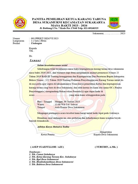Panitia Pembentukan Ketua Karang Taruna Pdf