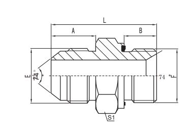 Jic Male 74 Cone Metric Male Captive Seal Ningbo Huajie Hydraulic