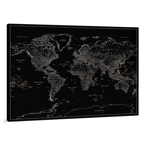 Amazon.com: Push Pin Travel Map - Detailed World Map with Pins - Canvas ...