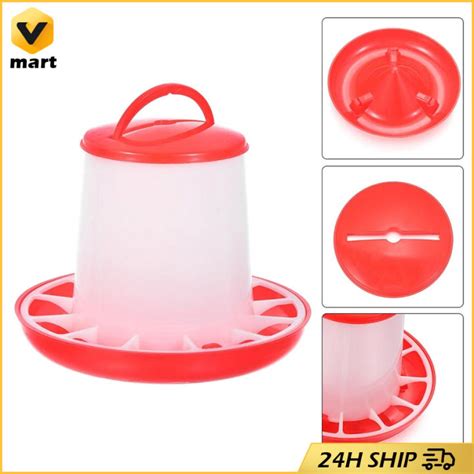 Chicken Feeder Bucket Automatic Feed Water Hanging For Poultry Pet Dove