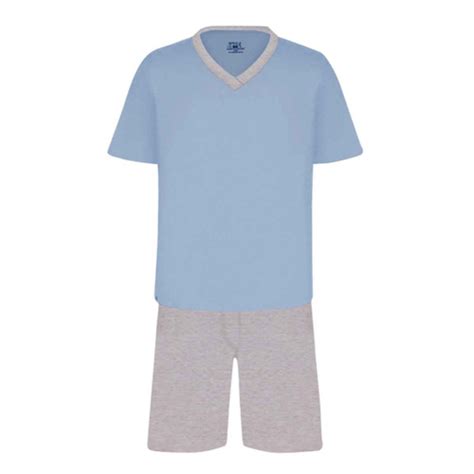 Pijama Masculino Camiseta Curta Gola V Shorts Lupo No Shoptime