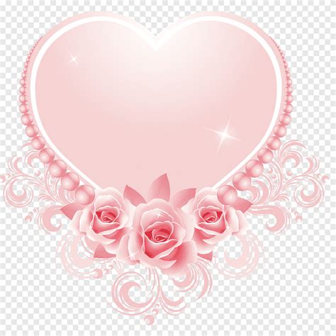 Pink heart 3D, Pink Rose, Heart-shaped rose frame, love, frame png | PNGEgg