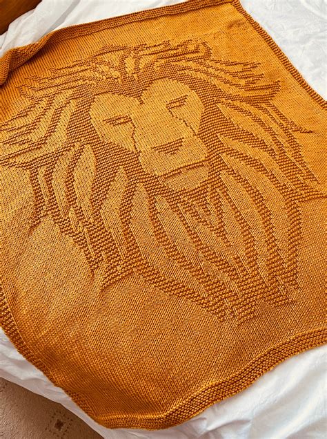 Knitting Pattern, Lion Blanket, PDF, Instant Download, Throw, Afghan - Etsy