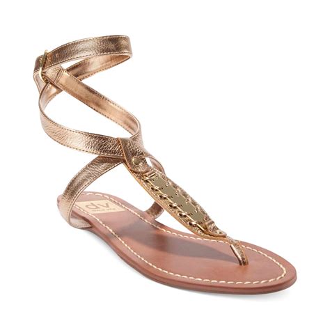 Dolce Vita Dv By Adryna Flat Thong Sandals In Gold Lyst