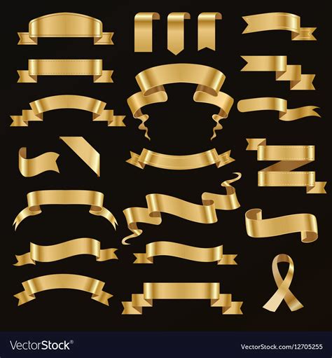 Golden ribbon Royalty Free Vector Image - VectorStock