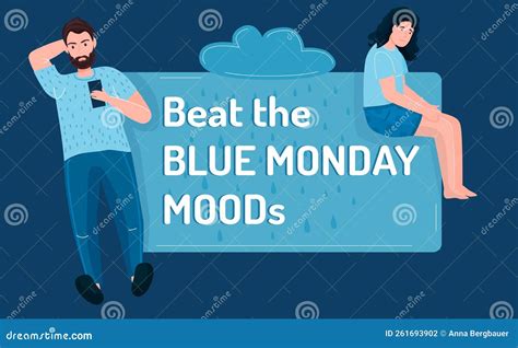 Blue Monday The Most Depressing Saddest Day Of The Year Stock Vector