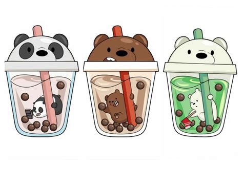 We Bear Bears Cup Boba Pegatinas Bonitas Garabatos Lindos Dibujos