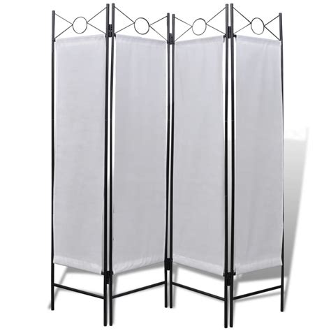 4 Panel Room Divider Privacy Folding Screen White 160 X 180 Cm Vidaxl