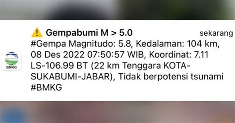 Gempa M5 8 Guncang Sukabumi Bmkg Belum Ada Laporan Kerusakan