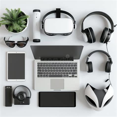Tech Gadgets and Accessories Collection Stock Photo - Image of ...