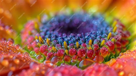 Premium Photo A Rainbow Flower Is Shown In A Rainbow Colored Flower