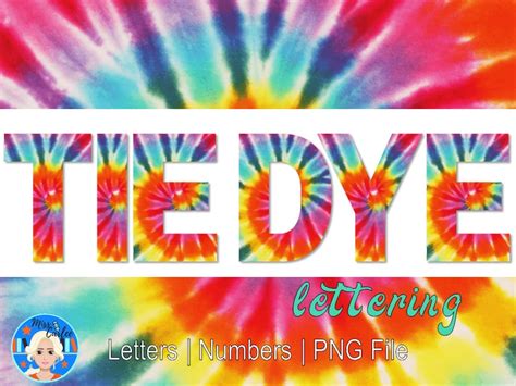 Rainbow Tie Dye Letters And Numbers Png Etsy