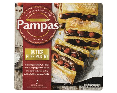 Pampas Butter Puff Pastry Frozen 550 G Pampas