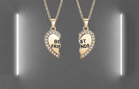 Best Friend Necklace Jewelry For Two Two Halves Of A Whole Heart